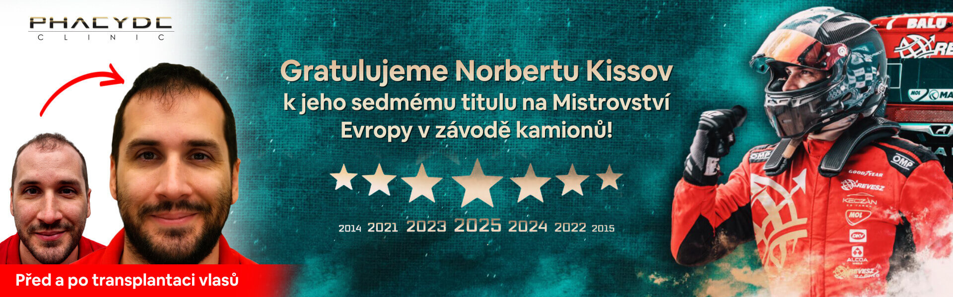 Gratulujeme Norbertu Kissovi k jeho sedmému titulu na Mistrovství Evropy v závodě kamionů! - PHAEYDE Clinic